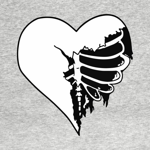 Skeleton Heart Emo Love Gothic Grunge Tattoo skull Halloween by Prolifictees